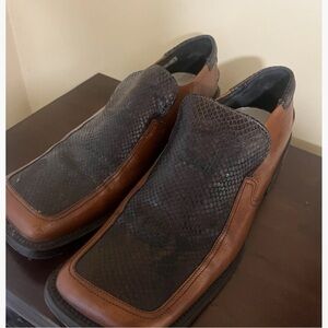 Vintage men black and brown leather dress shoe size 13